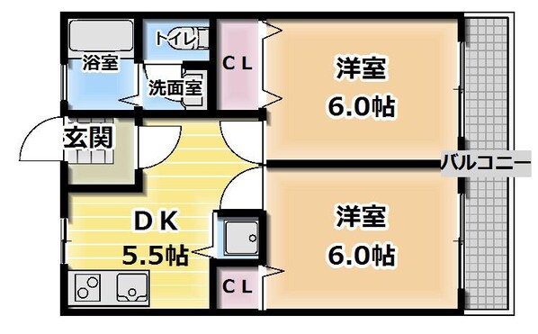 松吉マンションの物件間取画像